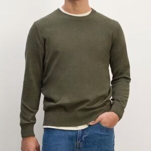 NWT Everlane the no sweat sweater uniform healthered green XS men’s